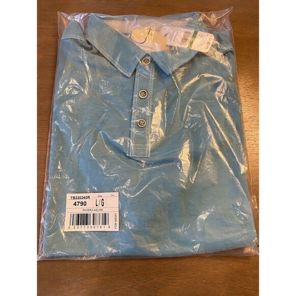 Tommy Bahama Polo Shirt Size Large Riviera Azure NEW Shoreline Surf Short Sleeve - Picture 4 of 5
